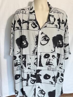 Beetlejuice Beetlejuice Beetlejuice Mens Short Sleeve Shirt 3XLGraphic Spellout